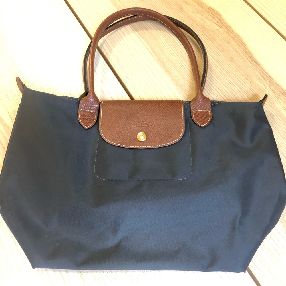 Longchamp ‘Small Le Pliage’ Shoulder Bag Gunmetal